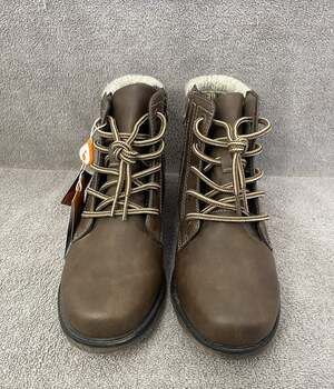 Sporto Leslie 2 Women's Brown Ankle Bootie Lace up Casual Block Heel SZ 8.5M